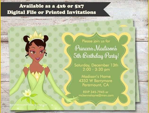 Free Princess Tiana Invitation Template Of Princess Tiana Birthday Party Invitations Princess and Frog