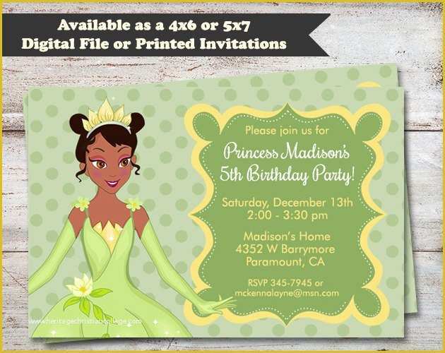 Free Princess Tiana Invitation Template Of Princess Tiana Birthday Party Invitations Princess and Frog