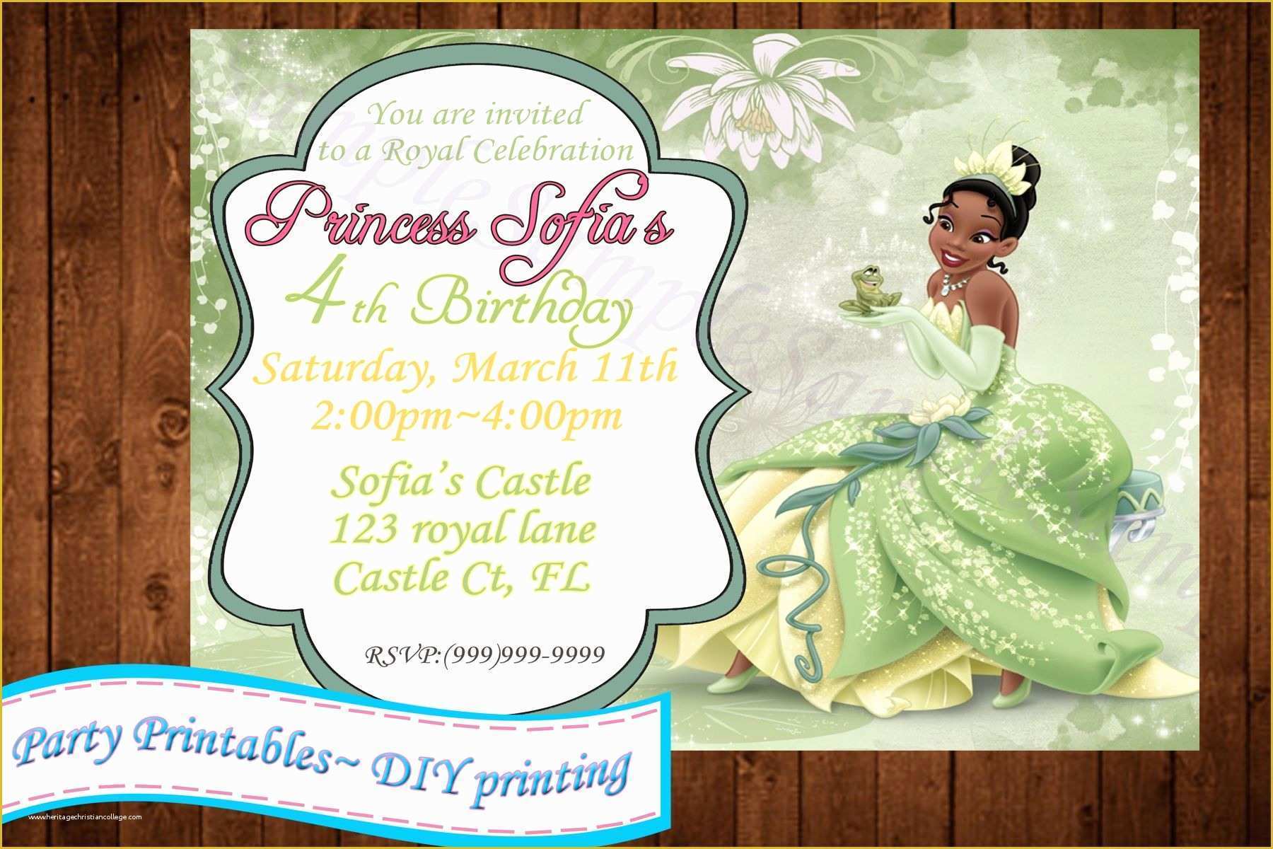 Free Princess Tiana Invitation Template Of Princess Tiana Invitation Invitations