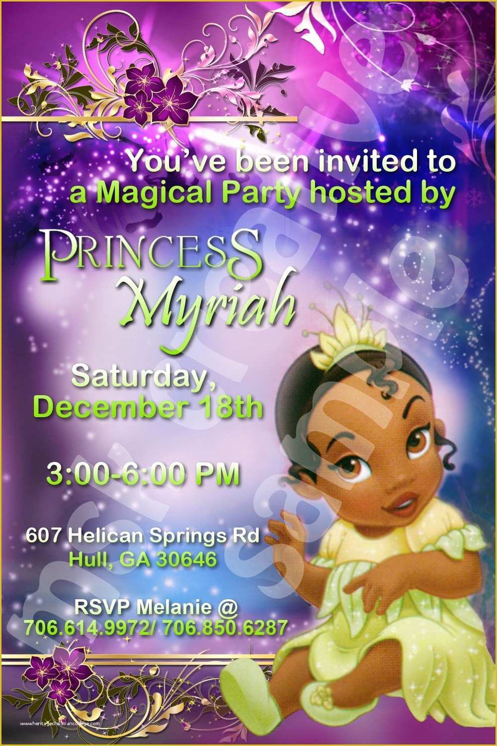 Free Princess Tiana Invitation Template Of Princess Tiana Party Invitation