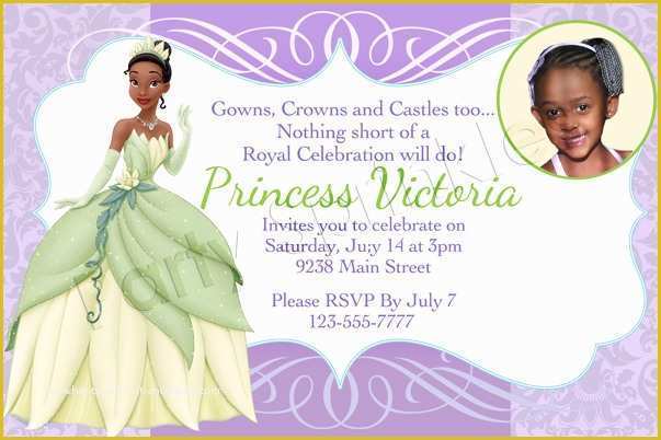 Free Princess Tiana Invitation Template Of the Princess and the Frog Birthday Party Invitation Ideas