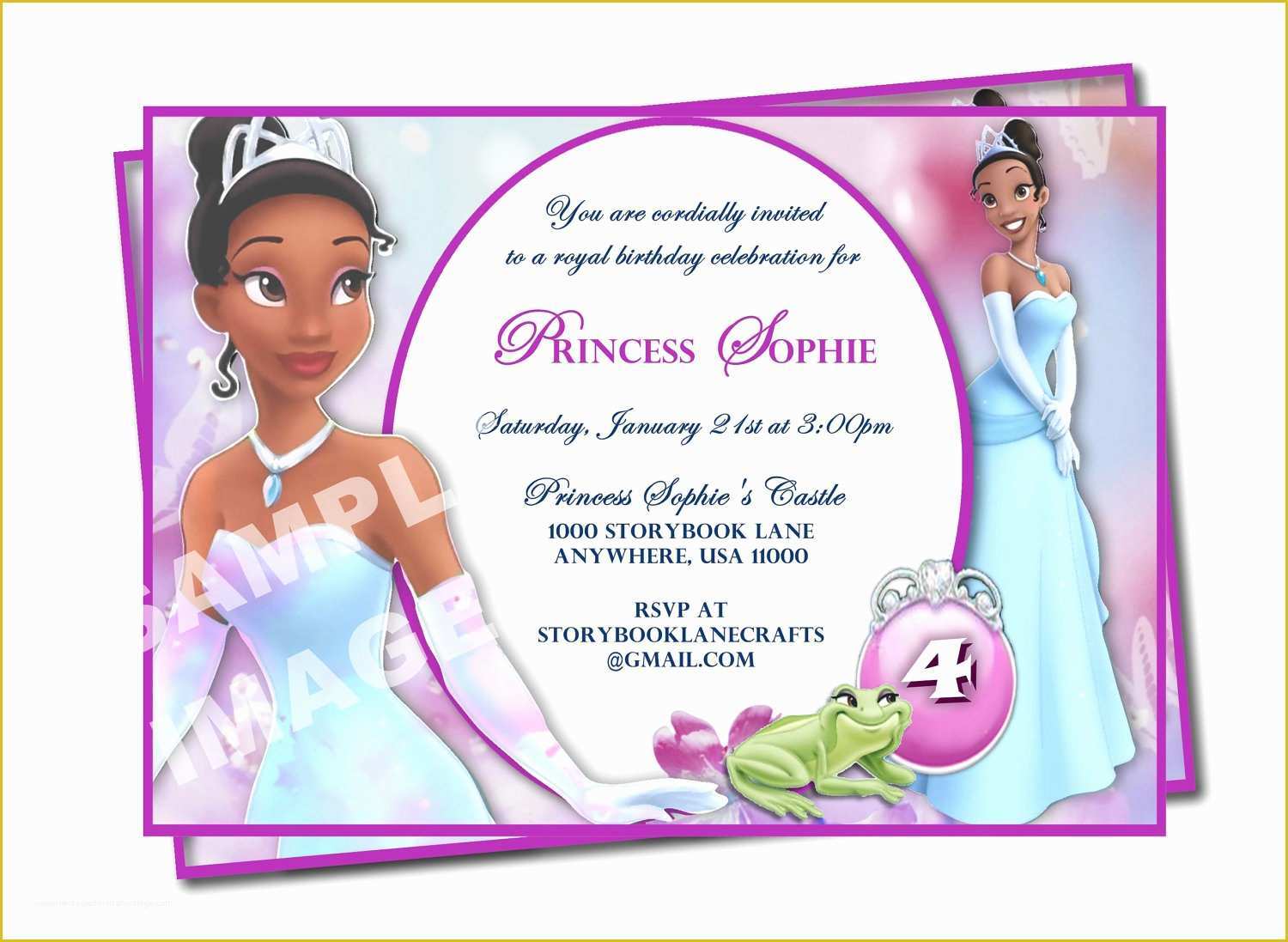 Free Princess Tiana Invitation Template Of Tiana Invitation Princess and the Frog Invitation Disney