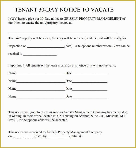 Free Printable 30 Day Eviction Notice Template Of 11 30 Day Notice Templates