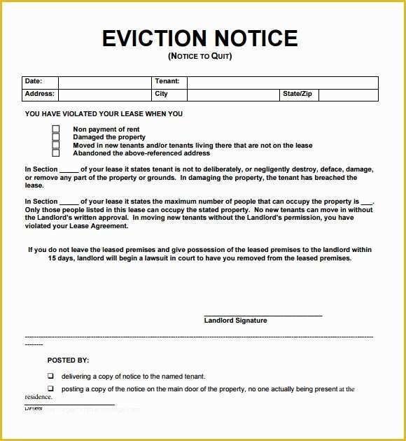 Free Printable 30 Day Eviction Notice Template Of 24 Free Eviction Notice Templates Excel Pdf formats
