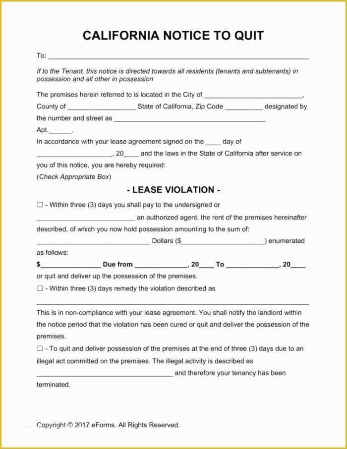 Free Printable 30 Day Eviction Notice Template