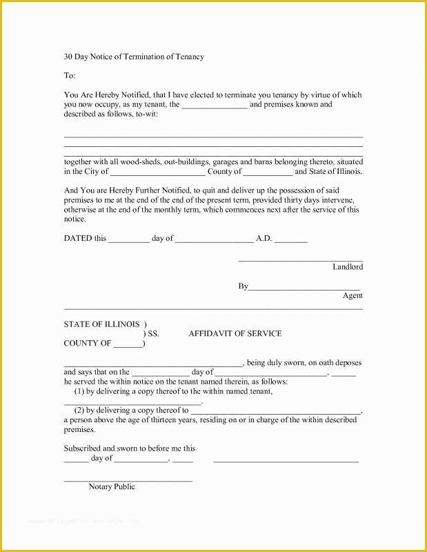 Free Printable 30 Day Eviction Notice Template Of 30 Day Eviction Notice Template