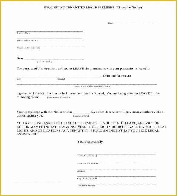 Free Printable 30 Day Eviction Notice Template Of 38 Eviction Notice Templates Pdf Google Docs Ms Word