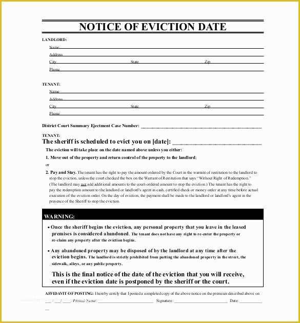 Free Printable 30 Day Eviction Notice Template Of 38 Eviction Notice Templates Pdf Google Docs Ms Word