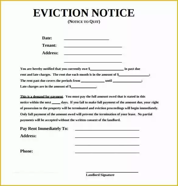 Free Printable 30 Day Eviction Notice Template Of Eviction Notice Template