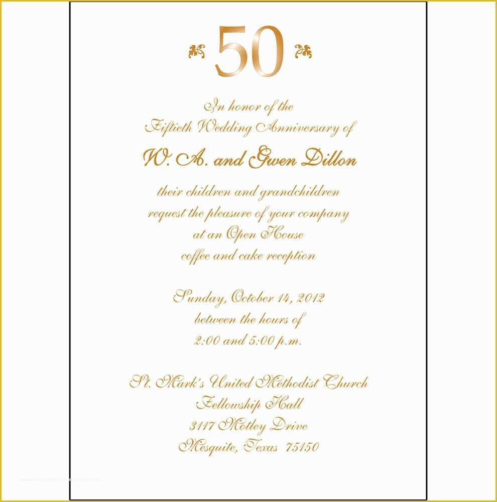 Free Printable 50th Wedding Anniversary Invitation Templates Of 25 Personalized 50th Wedding Anniversary Party Invitations