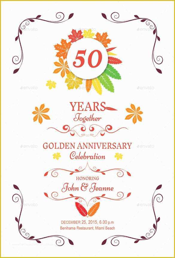 Free Printable 50th Wedding Anniversary Invitation Templates Of 32 Anniversary Invitation Templates Psd Vector Eps Ai
