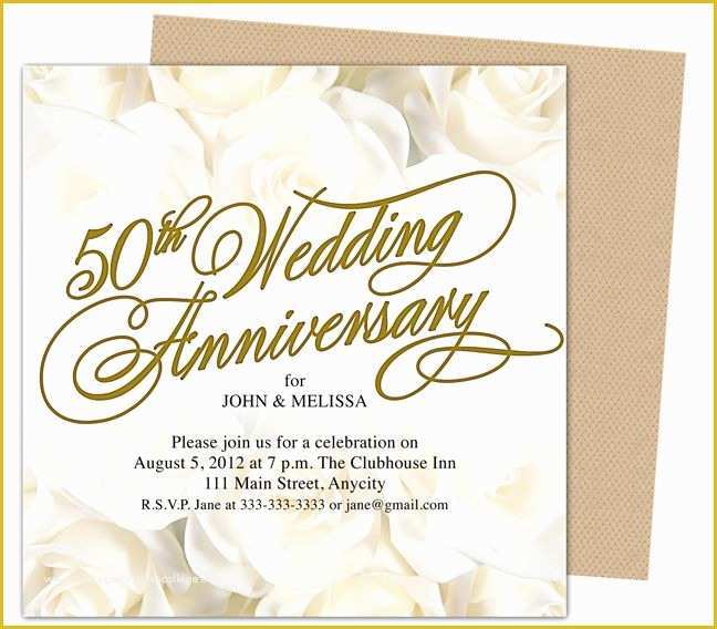 Free Printable 50th Wedding Anniversary Invitation Templates Of 9 Best 25th &amp; 50th Wedding Anniversary Invitations