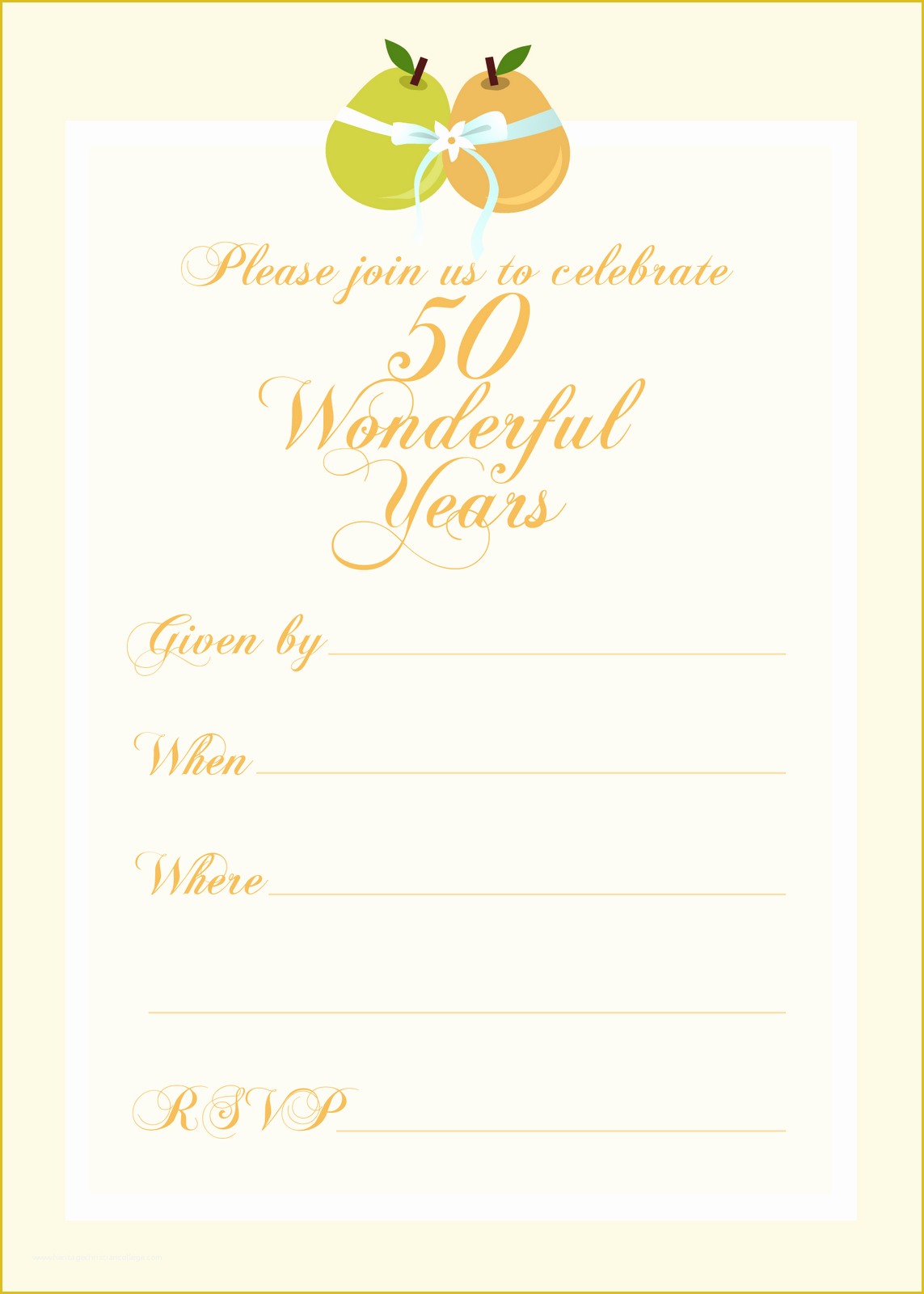 54 Free Printable 50th Wedding Anniversary Invitation Templates