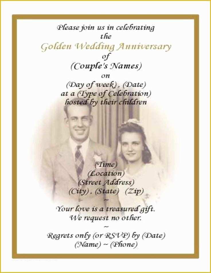 Free Printable 50th Wedding Anniversary Invitation Templates Of Best 25 50th Anniversary Invitations Ideas On Pinterest