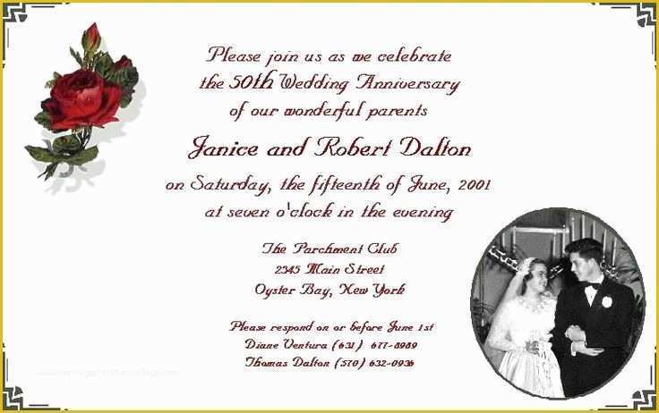 Free Printable 50th Wedding Anniversary Invitation Templates Of Free Printable Wedding Invations