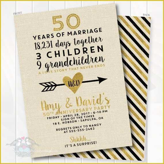 Free Printable 50th Wedding Anniversary Invitation Templates Of Golden Wedding Anniversary Invitation 50th Anniversary
