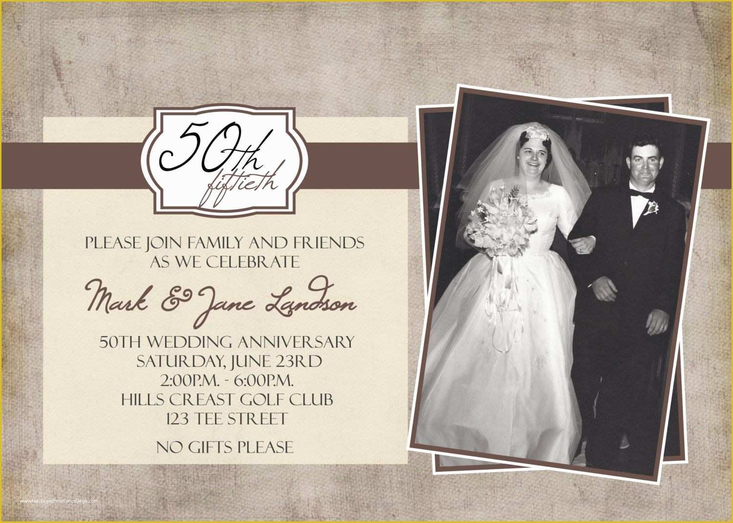 Free Printable 50th Wedding Anniversary Invitation Templates Of Personalized Anniversary Invitations Personalized