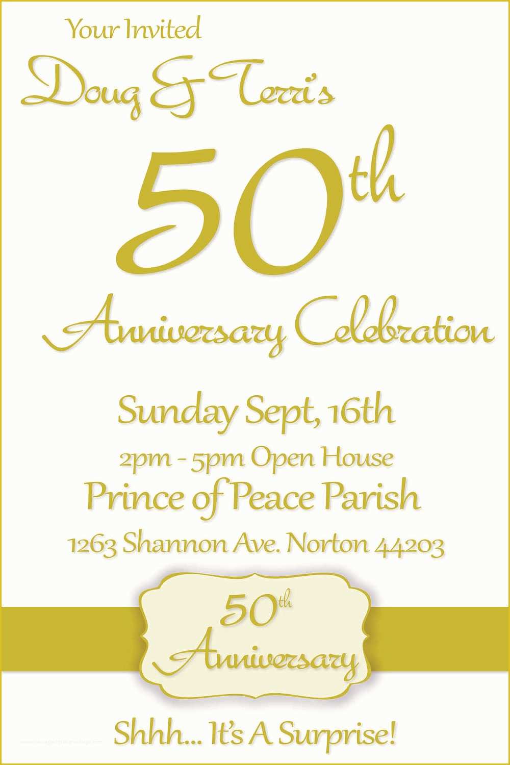 Free Printable 50th Wedding Anniversary Invitation Templates Of Printable 50th Wedding Anniversary Invitations