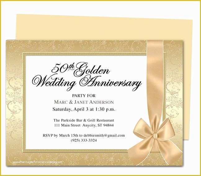 Free Printable 50th Wedding Anniversary Invitation Templates Of Wrapping Anniversary Invitation Template