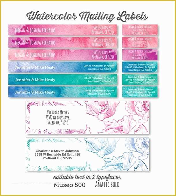 Free Printable Address Label Templates Of Free Printable Watercolor Address Labels