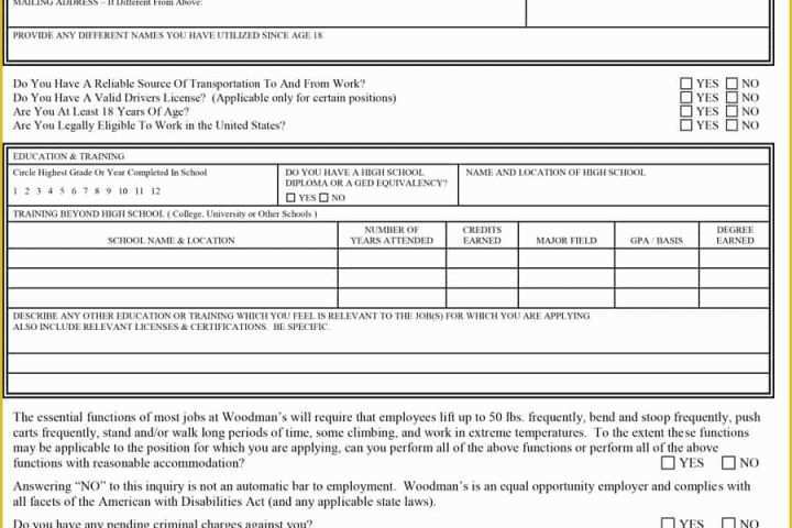 Free Printable Application for Employment Template Of 50 Free Employment Job Application form Templates