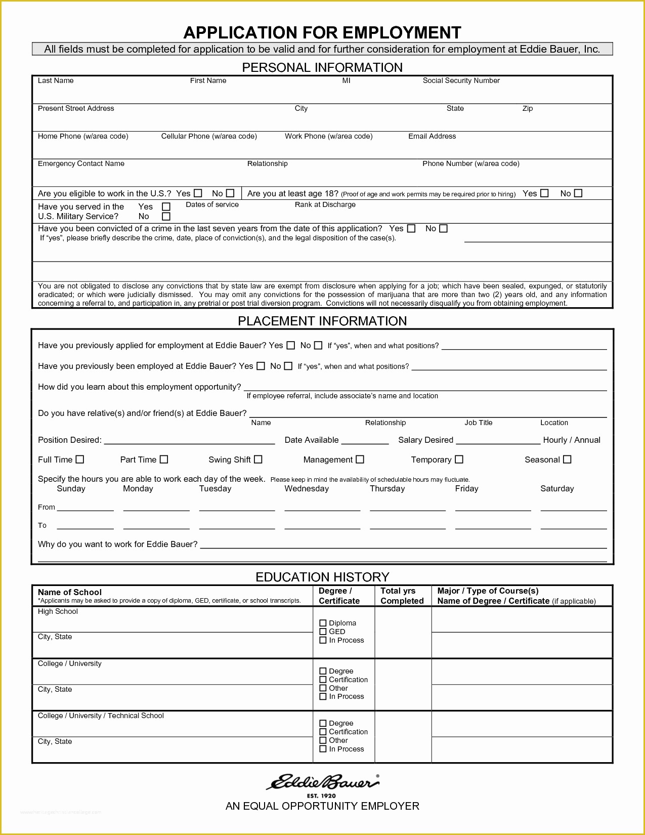 Free Printable Application for Employment Template Of Application Blank Job Application form