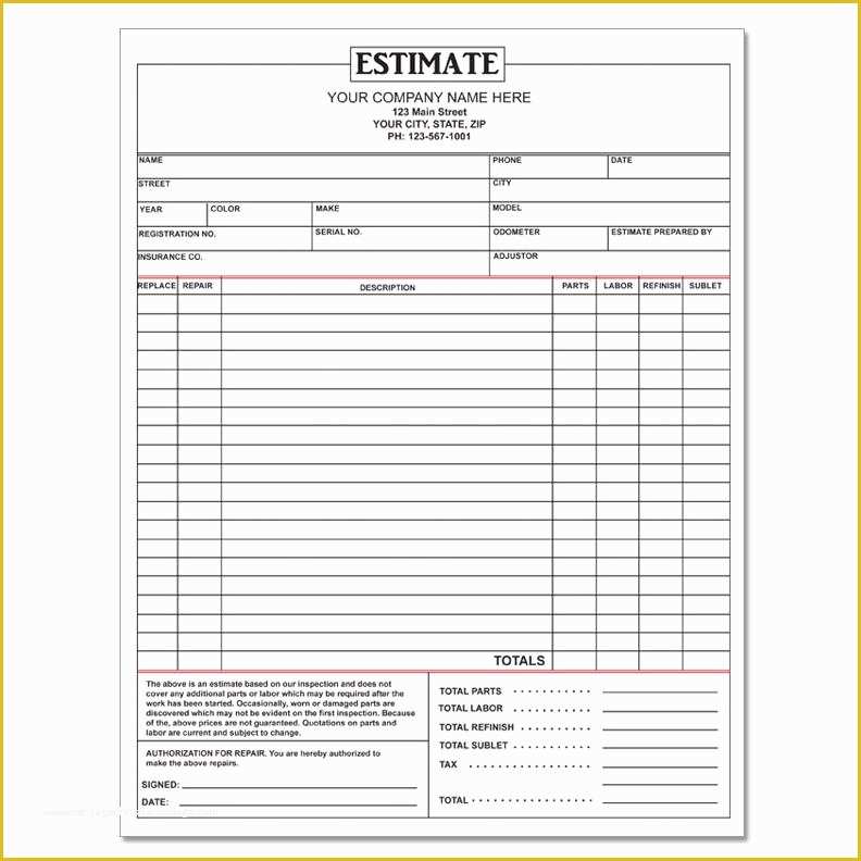 Free Printable Auto Repair Invoice Template Of Auto Repair Invoice Work