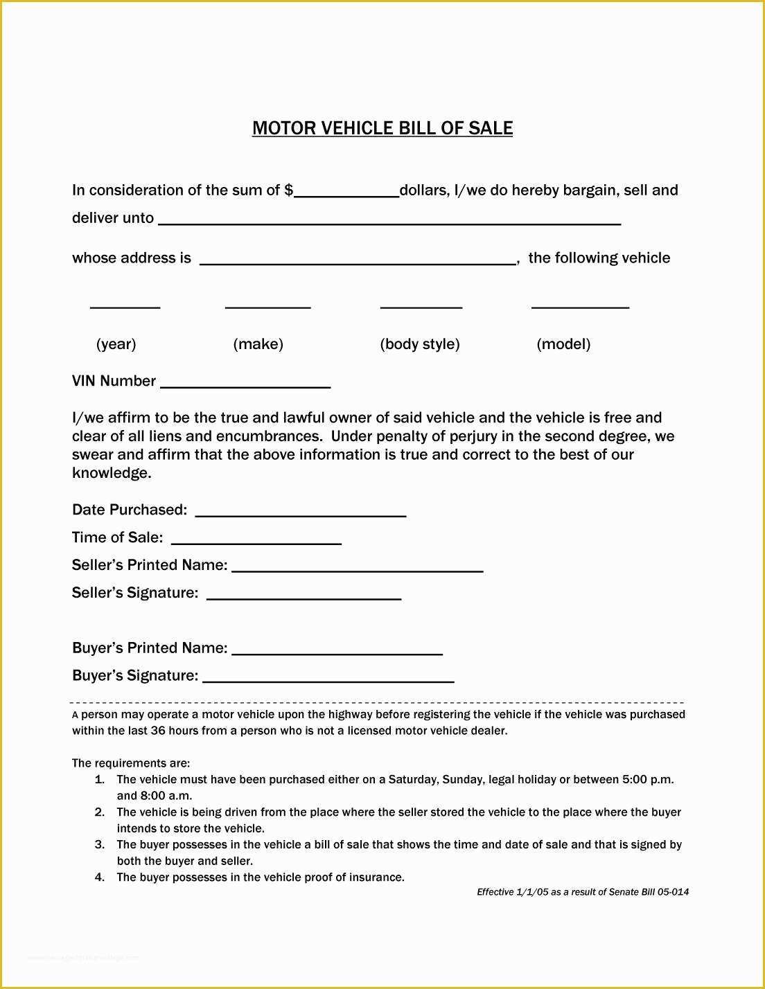 Free Printable Automobile Bill Of Sale Template Of 45 Fee Printable Bill Of Sale Templates Car Boat Gun
