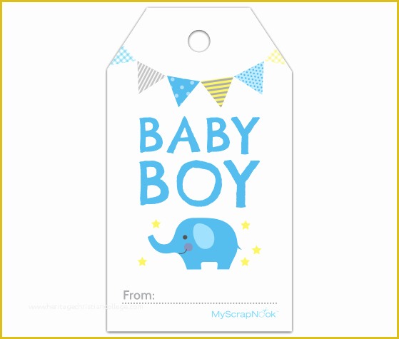 Free Printable Baby Cards Templates Of Download This Boy Baby Blue Elephant Gift Tag and Other