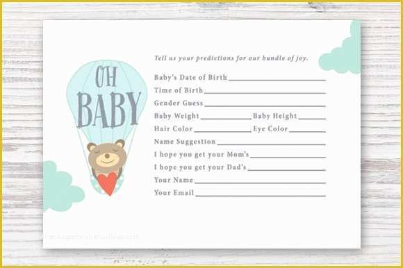 Free Printable Baby Cards Templates Of Printable Baby Prediction Card Postcard Templates