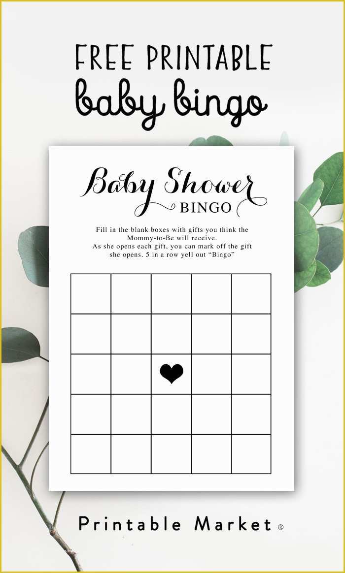 Free Printable Baby Shower Cards Templates Of Free Baby Shower Printable Game Black and White Bingo