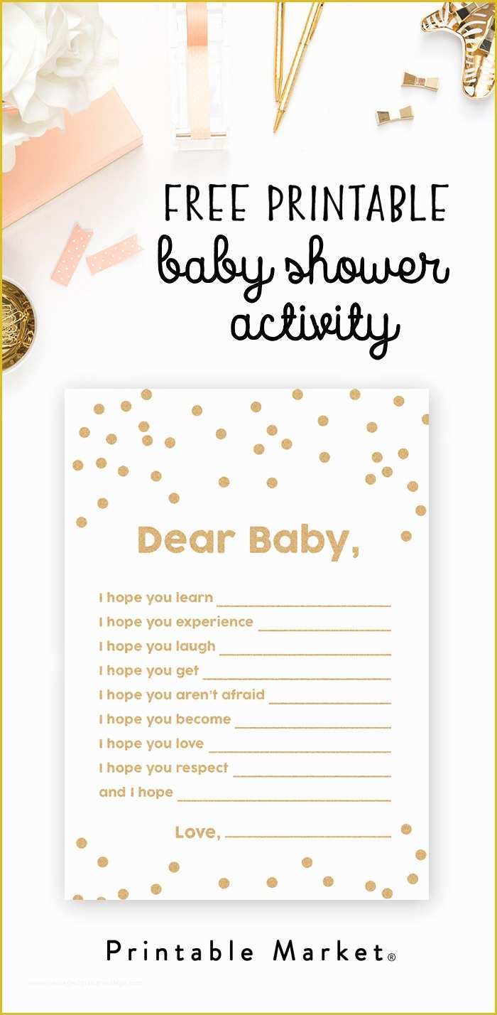 Free Printable Baby Shower Cards Templates Of Free Baby Shower Printable Gold Glitter Wishes for Baby