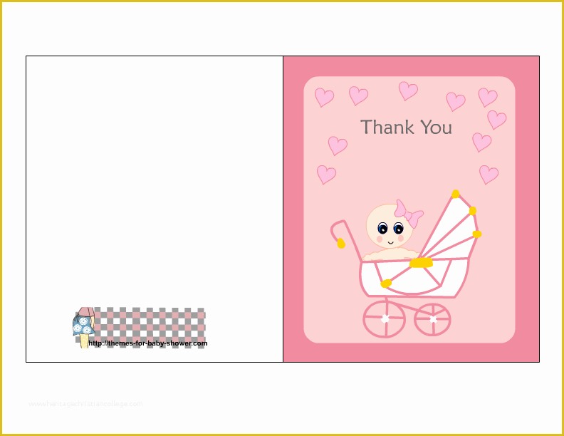 Free Printable Baby Shower Cards Templates Of Free Printable Pink Baby Shower Thank You Cards