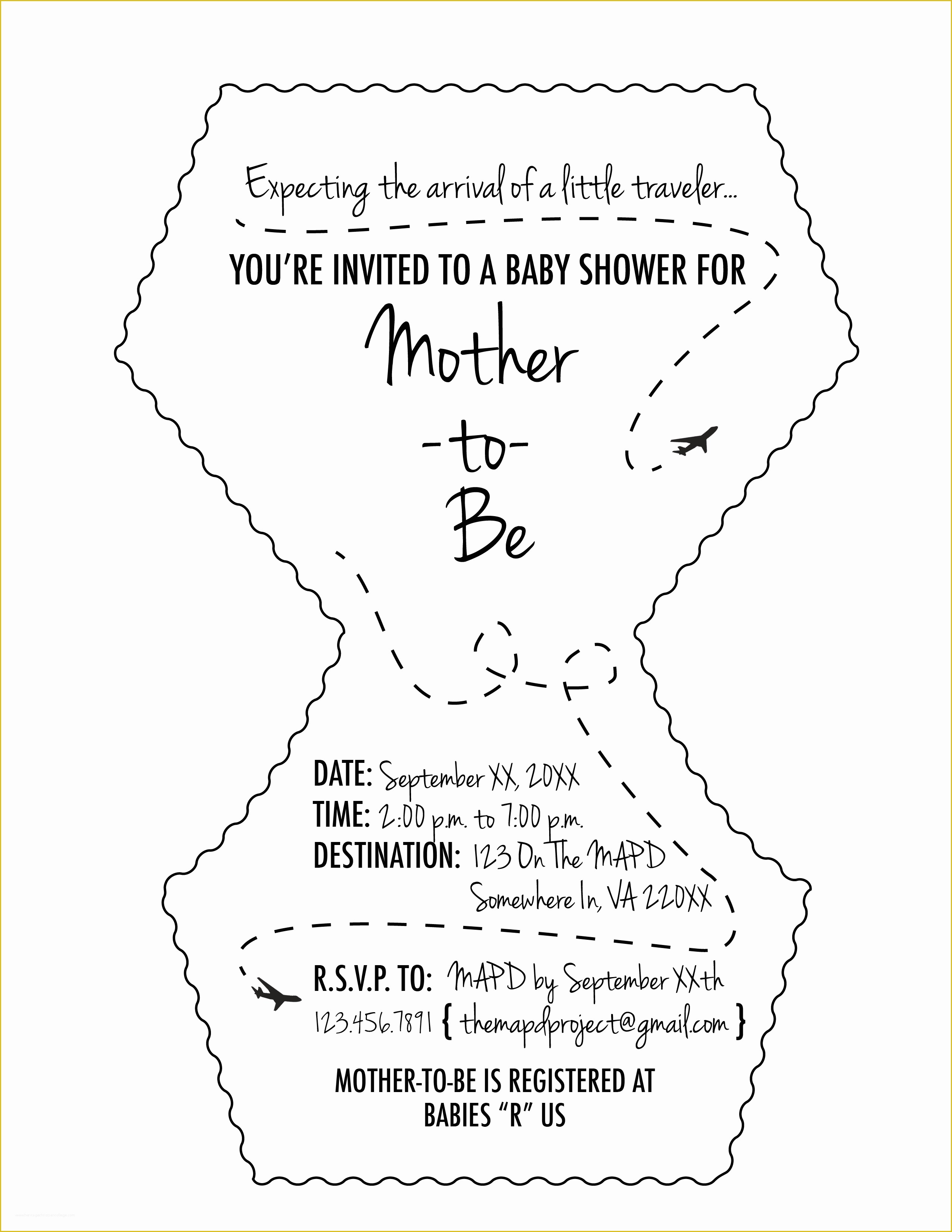  Free Printable Baby Shower Diaper Invitation Templates Of Baby Shower 