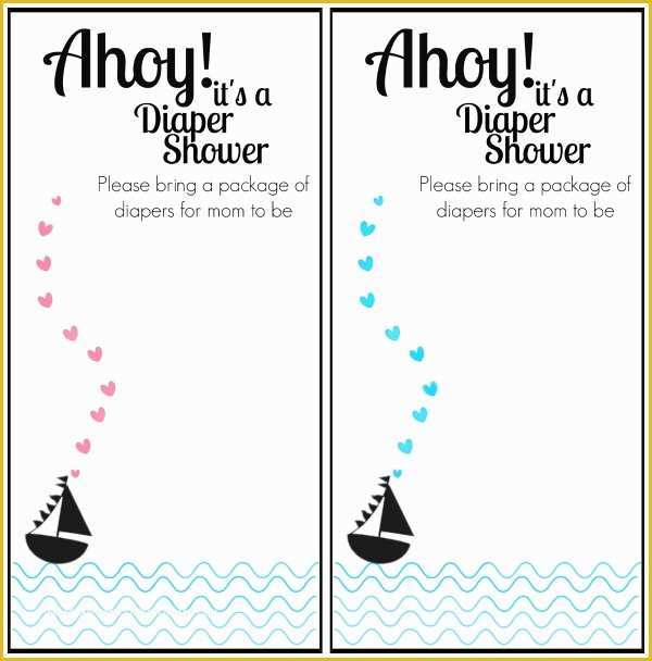 Free Printable Baby Shower Diaper Invitation Templates Of Free Printable Nautical themed Baby Shower Invitation