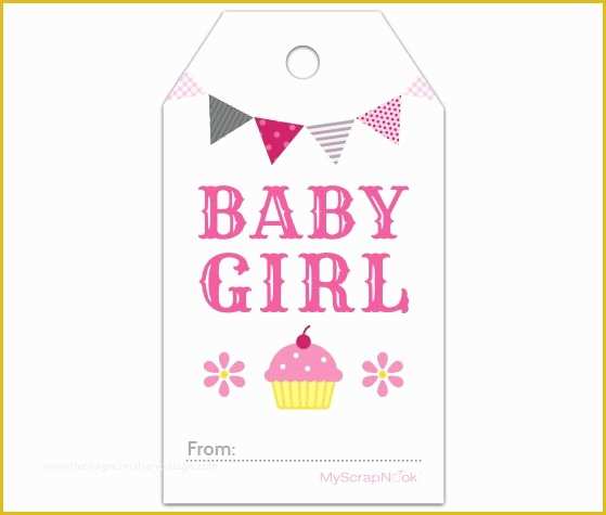 Free Printable Baby Shower Favor Tags Template Of Download This Pink Cupcake Baby Girl Gift Tag and Other