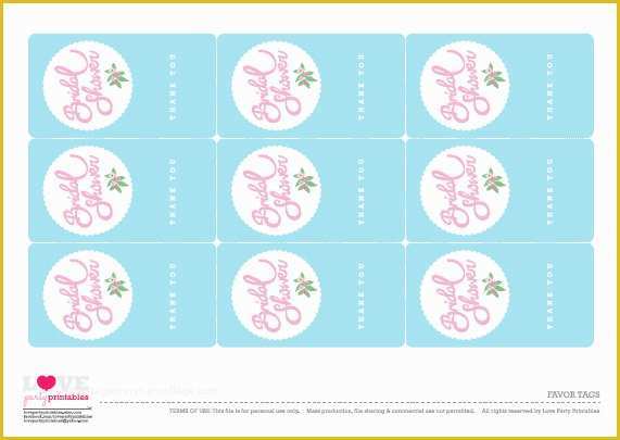 Free Printable Baby Shower Favor Tags Template Of Free Bridal Shower Party Printables From Love Party