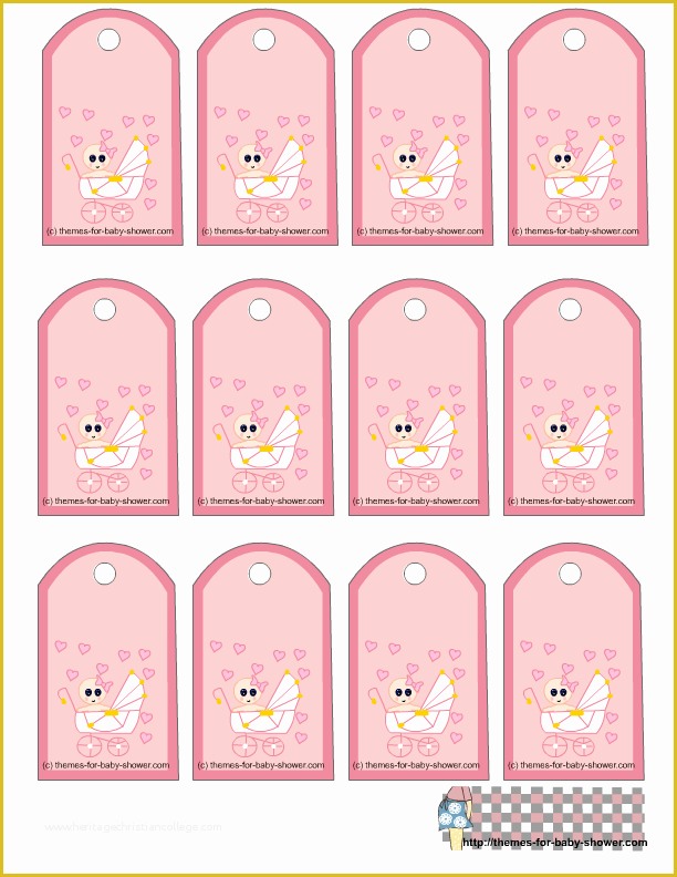 Free Printable Baby Shower Favor Tags Template Of Free Printable Pink Baby Shower Favor Tags