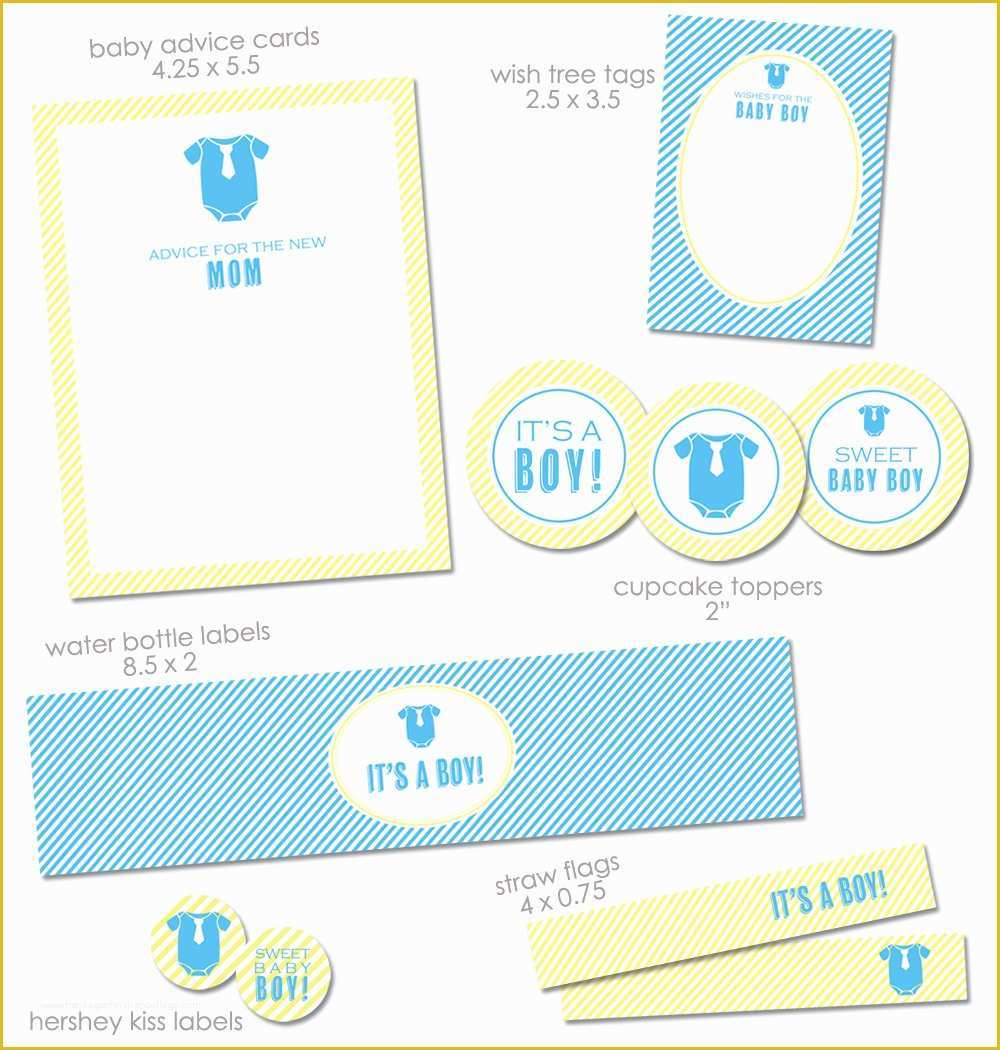 Free Printable Baby Shower Favor Tags Template Of Free "it S A Boy" Baby Shower Printables From Green Apple