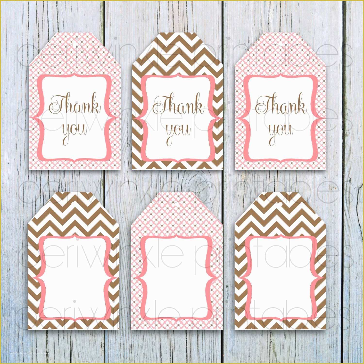 Free Printable Baby Shower Favor Tags Template Of Instant Download Printable Gift Tags Pink and Brown Gift