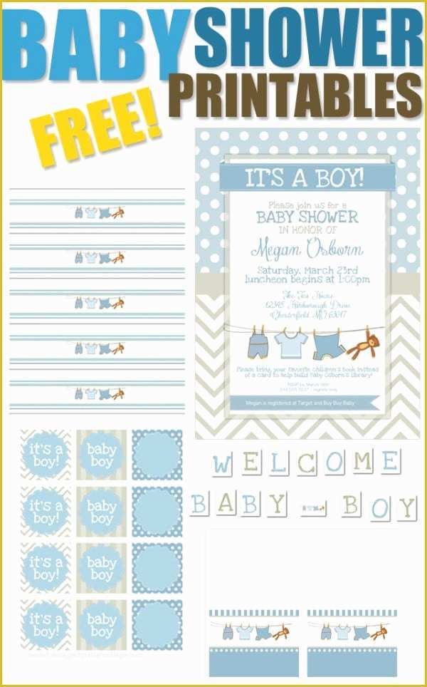 Free Printable Baby Shower Invitations Templates for Boys Of 15 Free Baby Shower Printables Pretty My Party