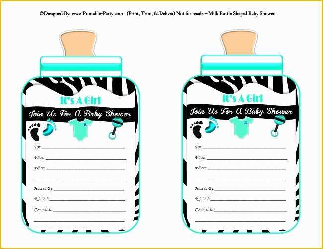 Free Printable Baby Shower Invitations Templates for Boys Of Girl Printable Bottle Baby Shower Invitations