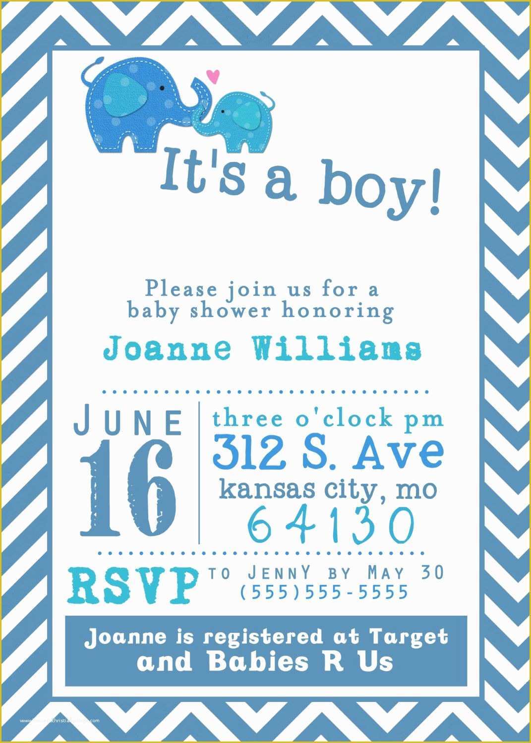 Free Printable Baby Shower Invitations Templates for Boys Of It S A Boy Baby Shower Invitation Elephants Printable