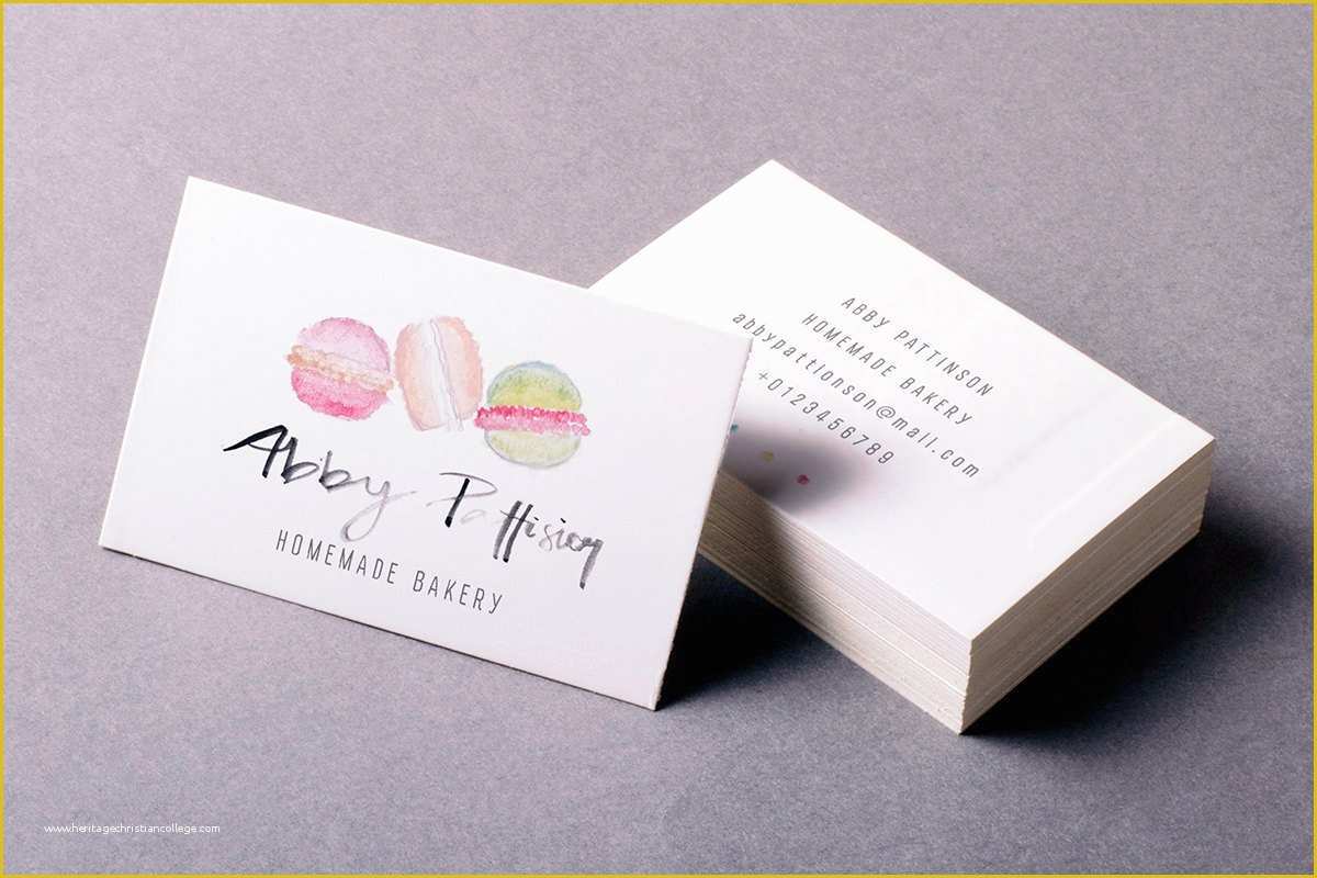 Free Printable Bakery Business Card Templates Of Bakery Watercolor Business Card Illustration Business Card