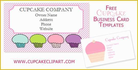 Free Printable Bakery Business Card Templates Of Free Cupcake Business Card Templates