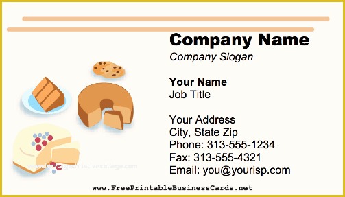 Free Printable Bakery Business Card Templates Of Pin Baking Business Cards 2200 Card Templates Cake On