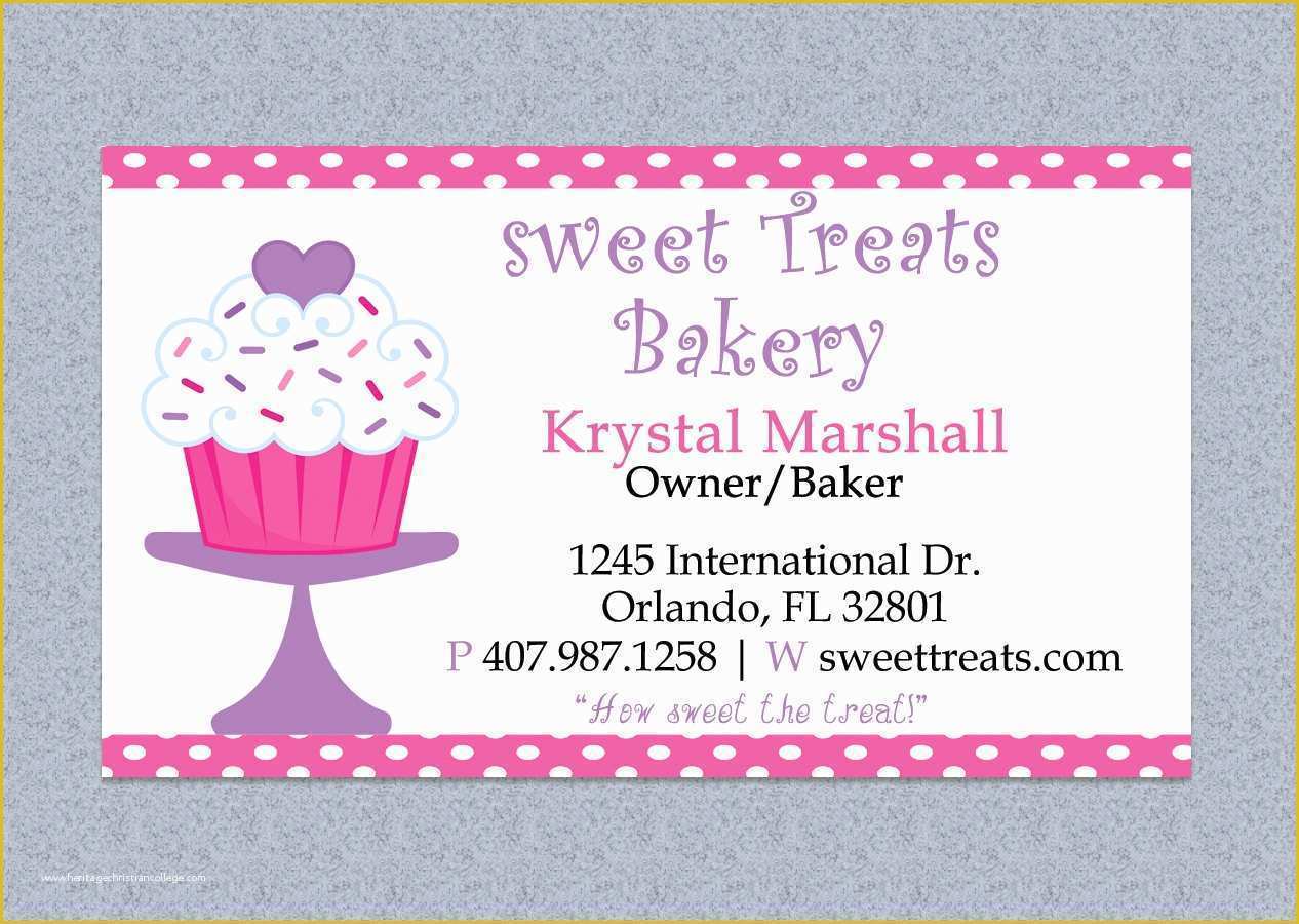 Free Printable Bakery Business Card Templates Of Polka Dot Bakery Business Card Design Editable by Mydiydesigns