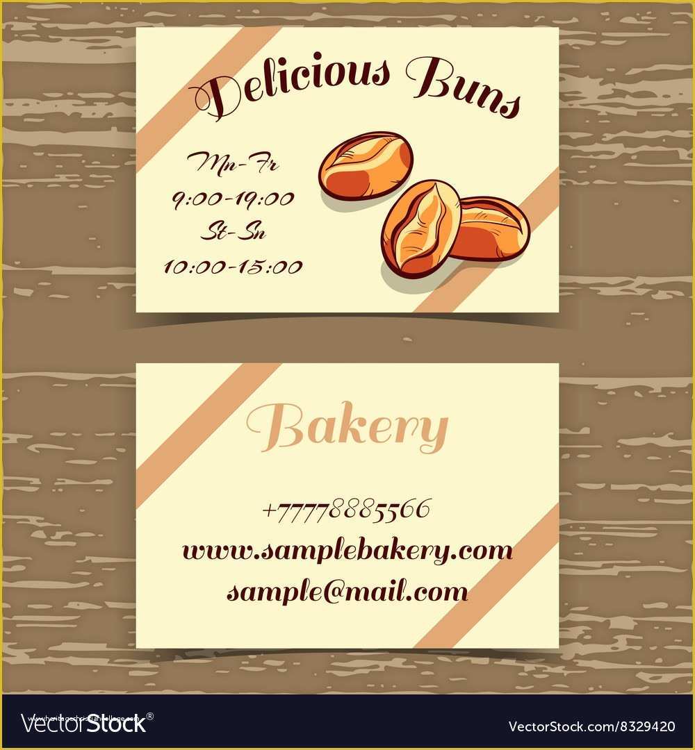 Free Printable Bakery Business Card Templates Of Template Business Card Bakery Royalty Free Vector Image