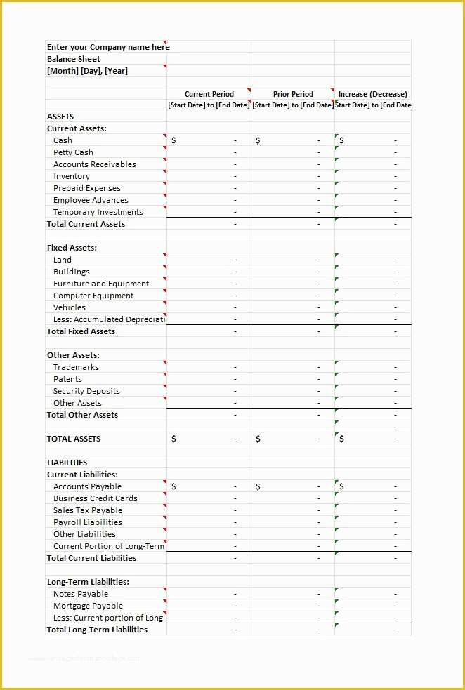 Free Printable Balance Sheet Template Of 38 Free Balance Sheet Templates & Examples Template Lab