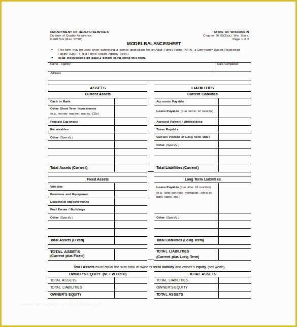 Free Printable Balance Sheet Template Of Balance Sheet Templates 18 Free Word Excel Pdf